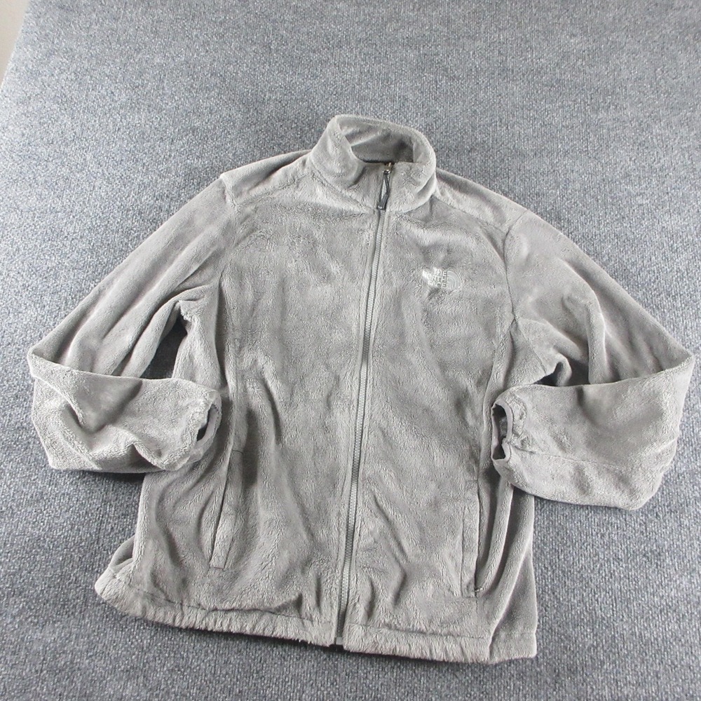 The North Face Jacket Womens XL Gray Fleece Summit Series Full Zip Outdoor Logo